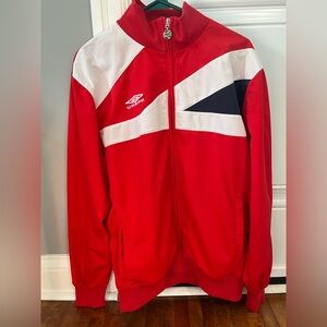Vintage Umbro Red and White Sports Jacket